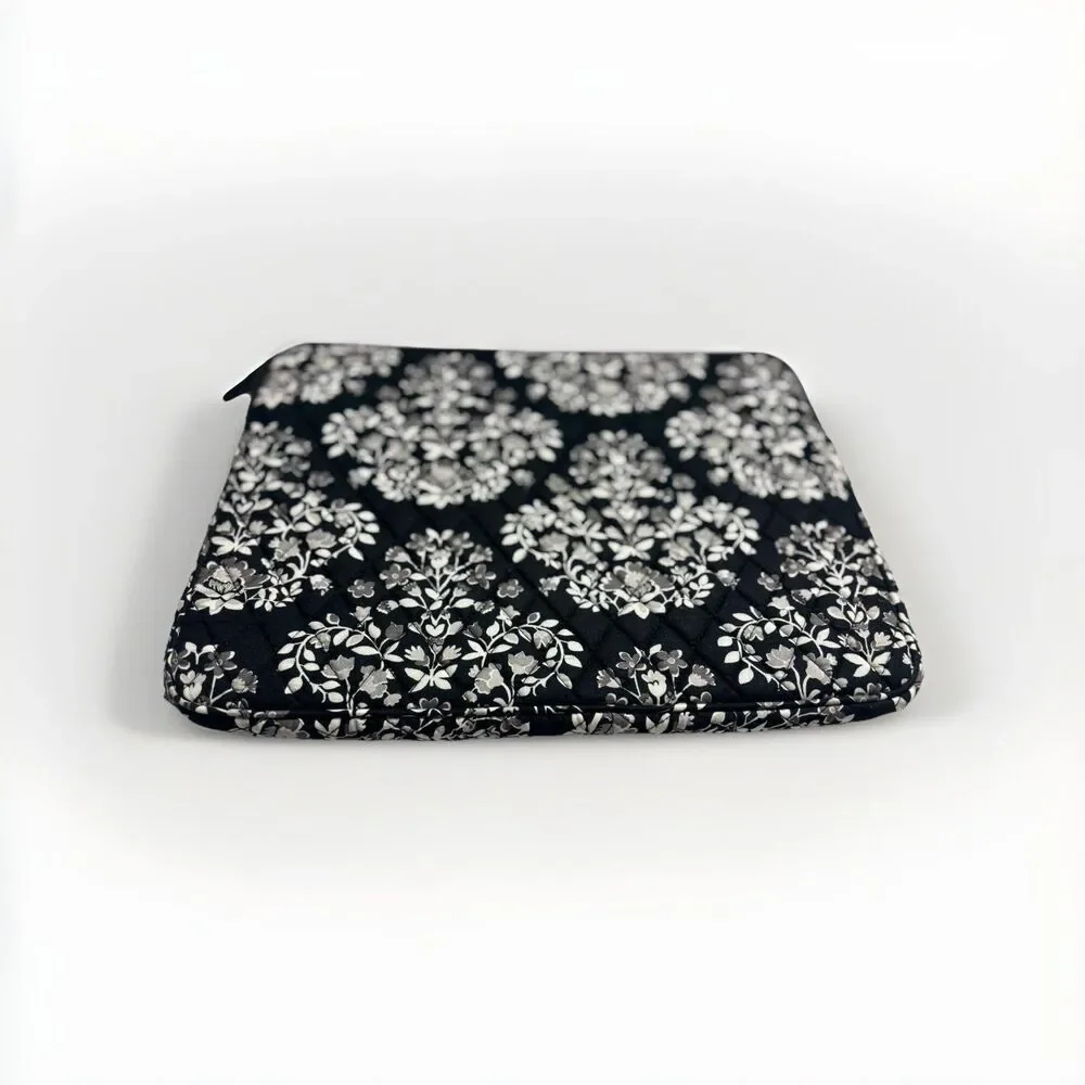 Vera Bradley Retired Chandelier Noir Quilted Laptop Sleeve Black Floral Romantic